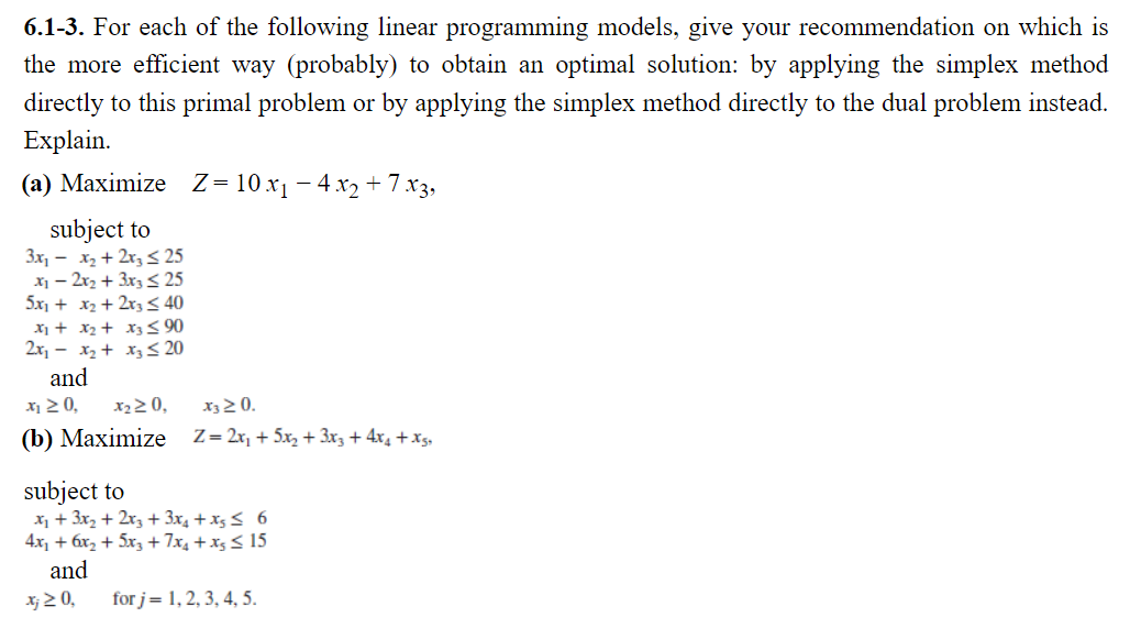 + 6.1-3. For each of the following linear