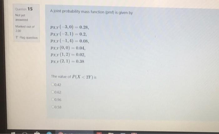 Ajoint probability mass function (pm) is given by