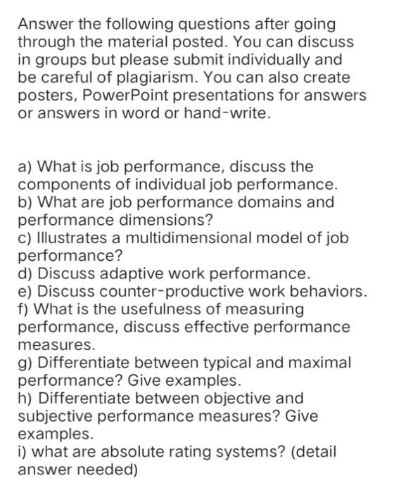 Answer the following questions after going