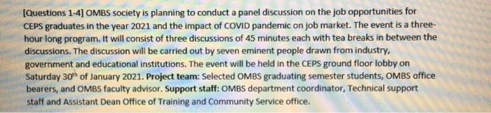 [Questions 1-4) OMBS society is planning to