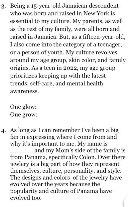 What is one glow for the two given examples? Whar