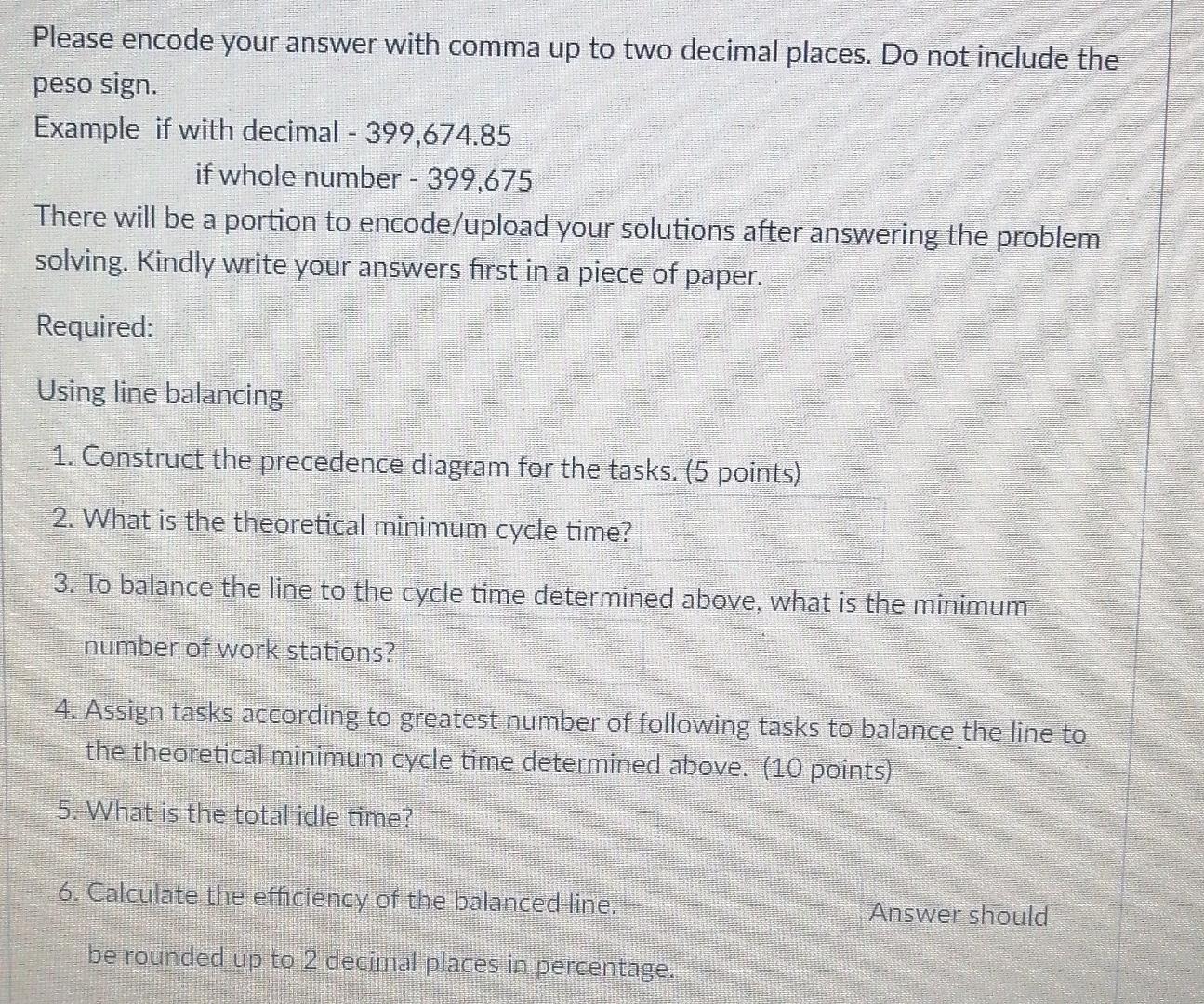 WORK ELEMENT TASK TIME IMMEDIATE PREDECESSOR (IN