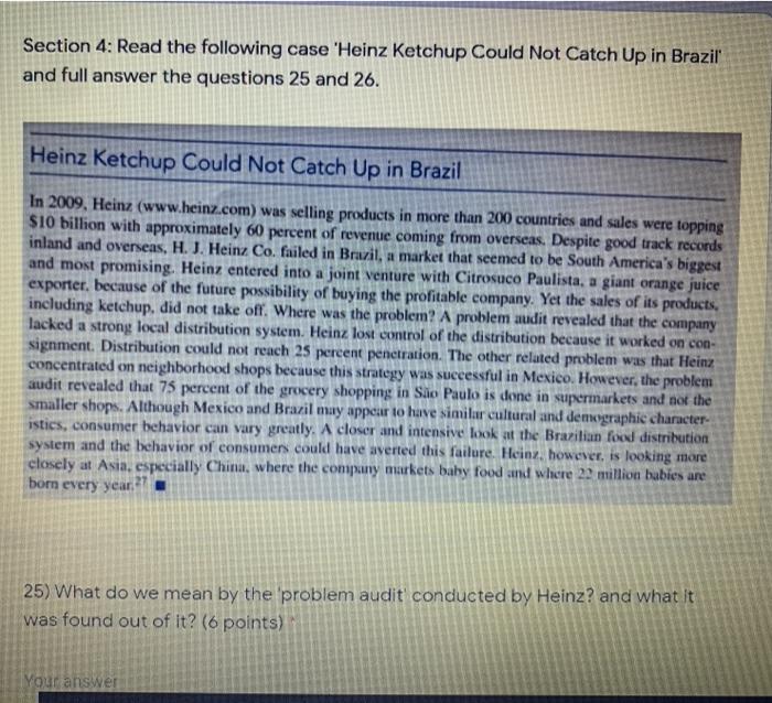 please answer this case study Section 4: Read the