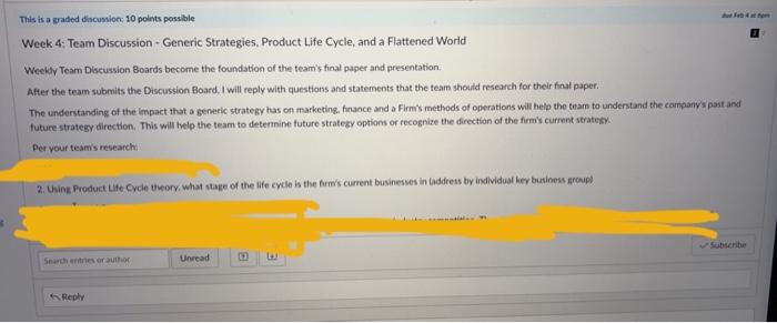 This is a graded discussion: 10 points possible