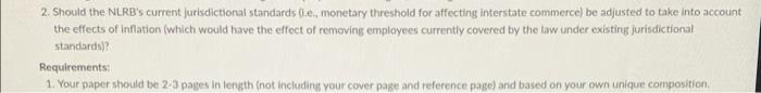 2. Should the NLRB's current jurisdictional