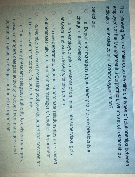 The following five examples describe different