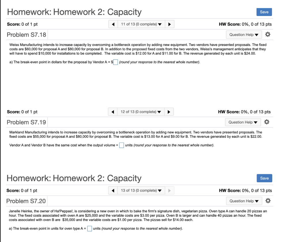 Capacity Planning Homework: Homework 2: Capacity