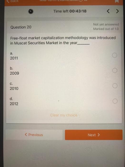 ime lett 3:41 Question 19 Not yet answered Marked