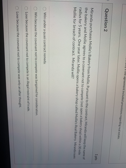 inly if the agreement included provisions