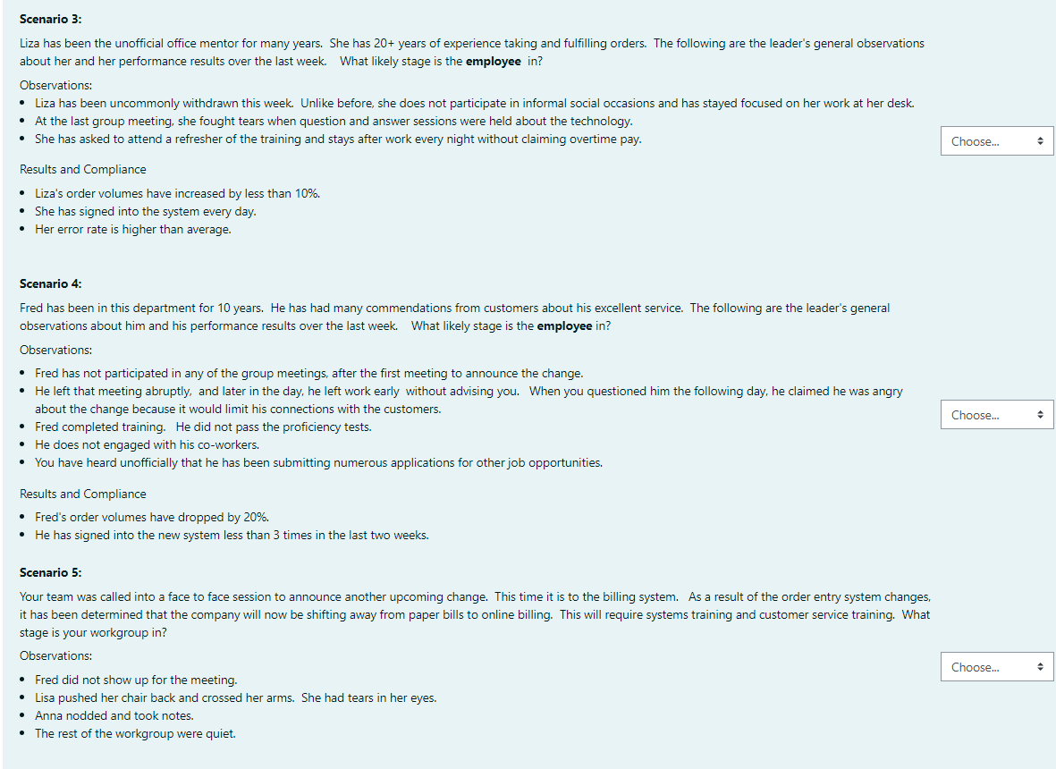 This question presents you with a situation