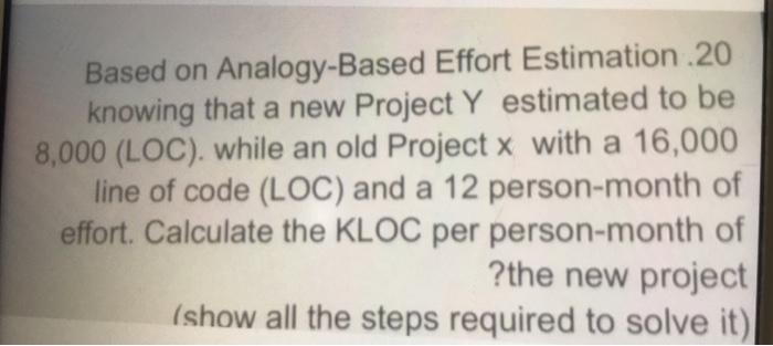 Based on Analogy-Based Effort Estimation 20