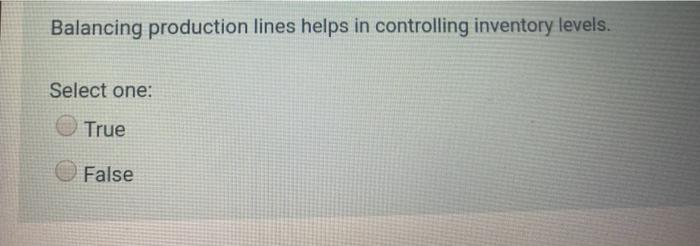 Balancing production lines helps in controlling