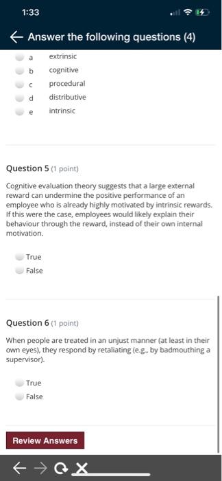 1:33 Answer the following questions (4) Question