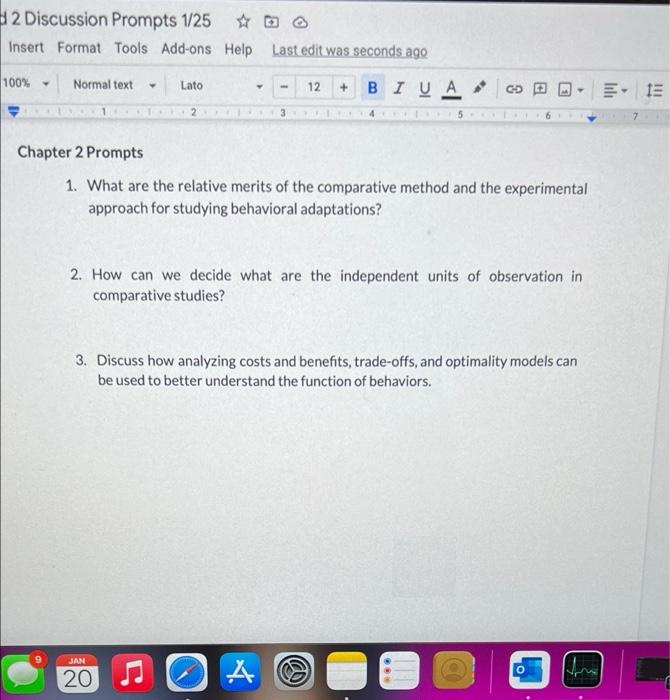 I need help please 2 Discussion Prompts 1/25