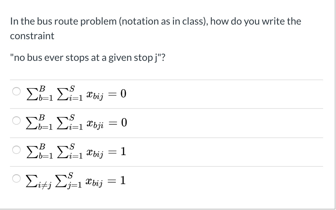 2 questions in Linear Optimization. In the bus