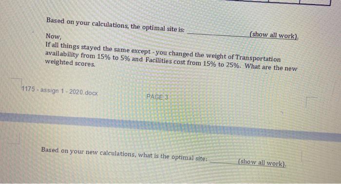 4) Case Study Selecting a location using the