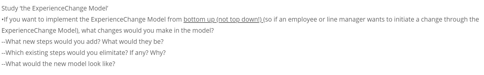 Study 'the ExperienceChange Model If you want to