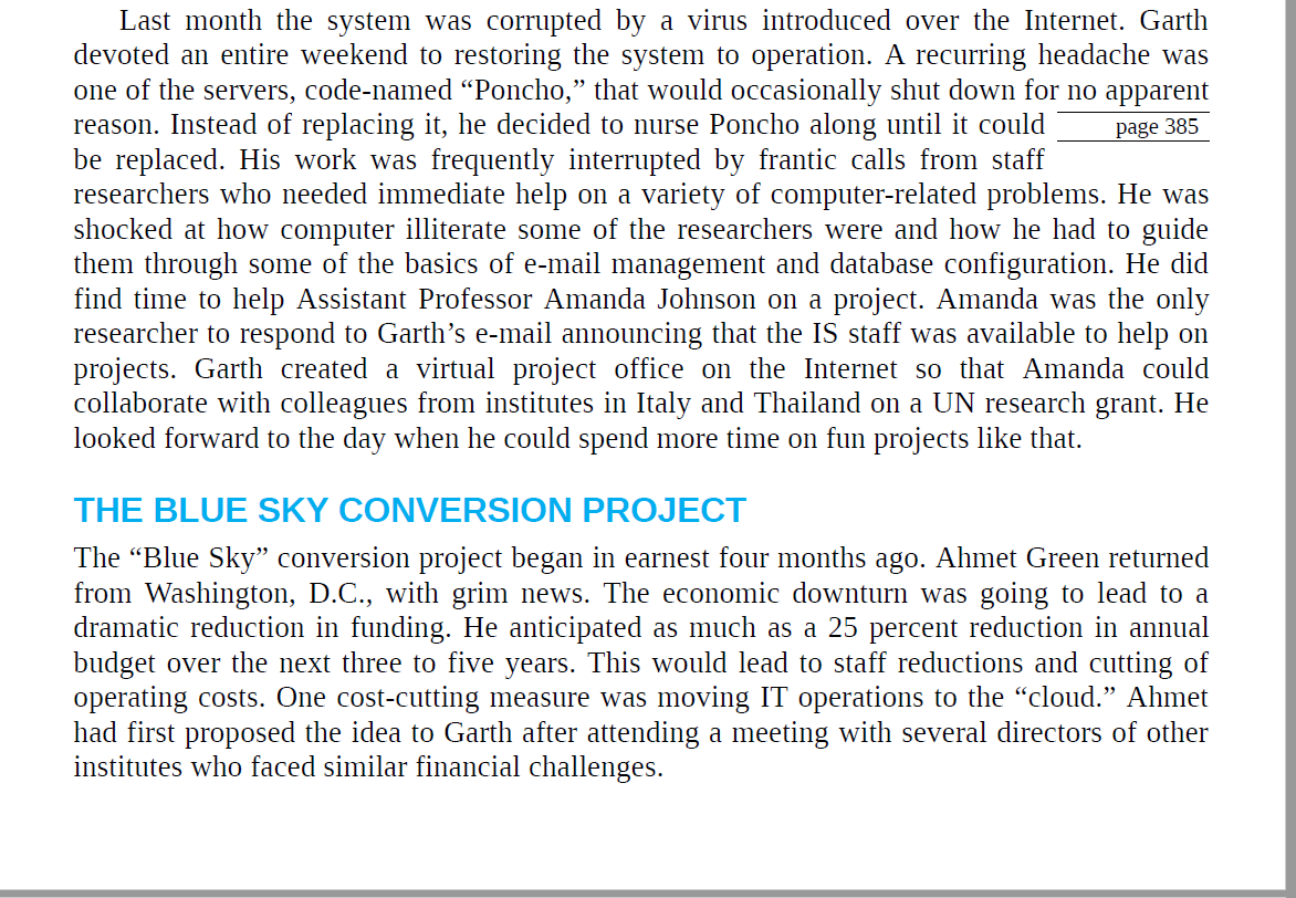Case 10.1 Es a The Blue Sky Project* Garth Hudson