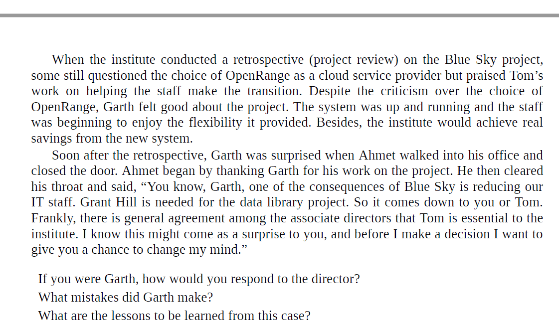 Case 10.1 Es a The Blue Sky Project* Garth Hudson