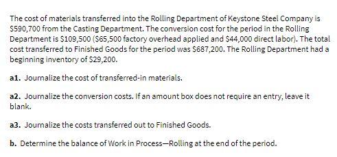 The cost of materials transferred into the