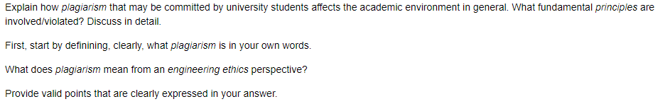 Explain how plagiarism that may be committed by