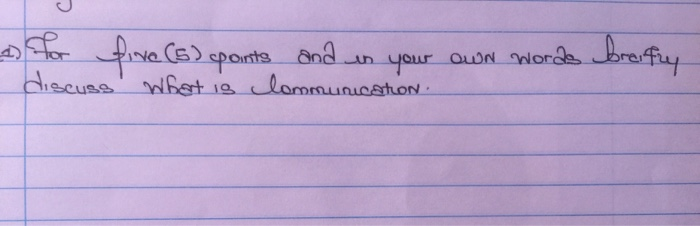 a) for five (5) cpoints and in your own words