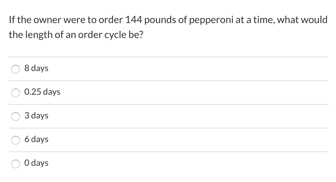 The following information is for questions 8-12.