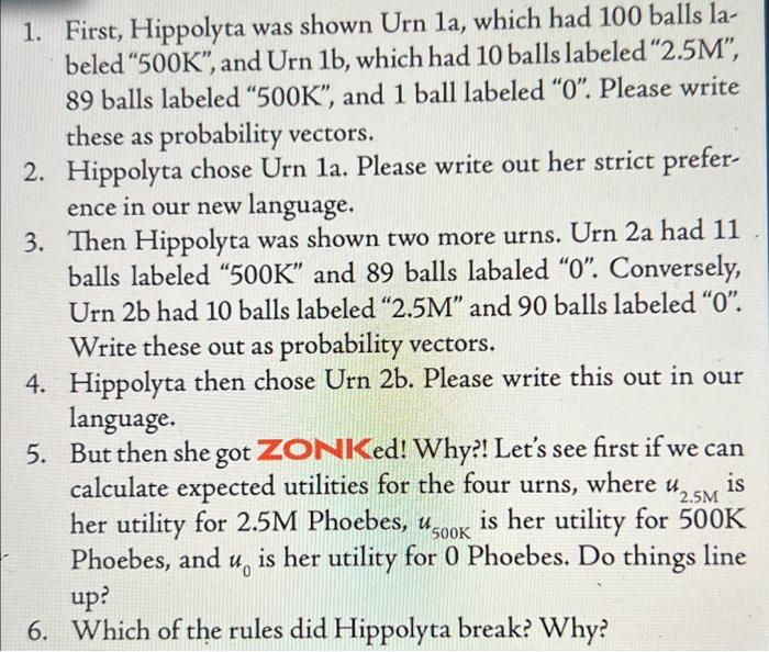 1. First, Hippolyta was shown Urn la, which had