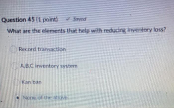 Question 44 (1 point) Swed Data requirements