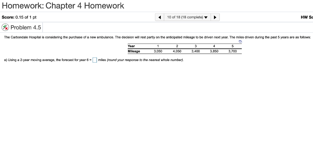 miles (round a) Using a 2-year moving average,