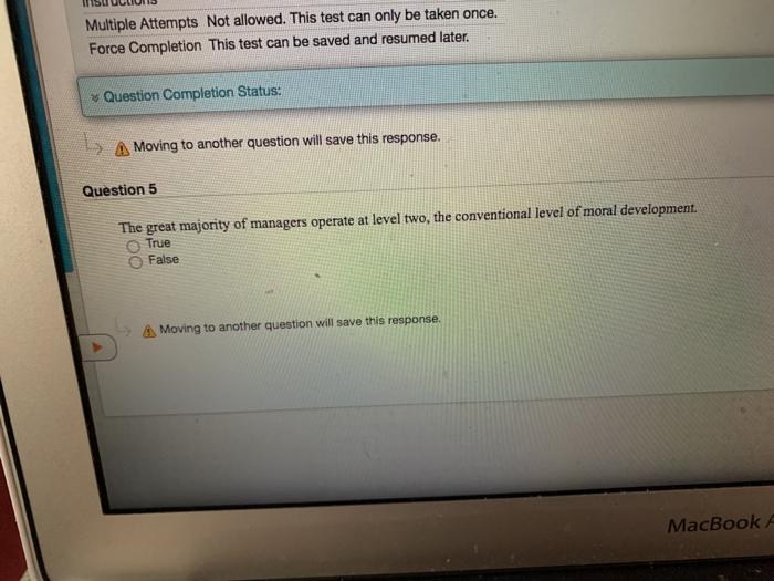 Question Completion Status: A Moving to another