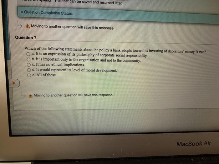 Force Completion This test can be saved and