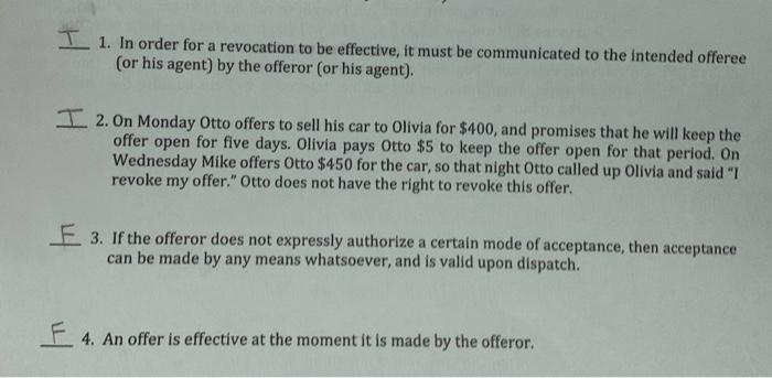 I 1. In order for a revocation to be effective,