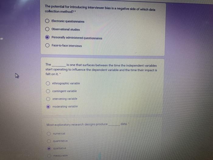 The potential for introducing interviewer bias is