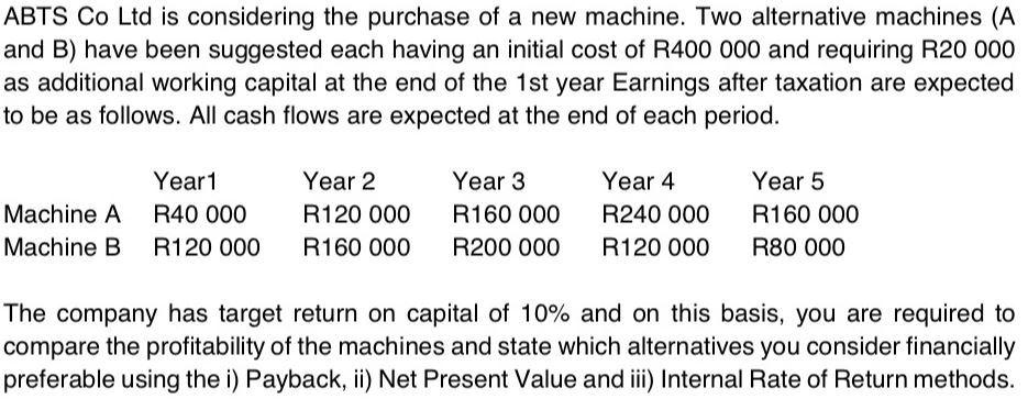 Please answer carefully ABTS Co Ltd is