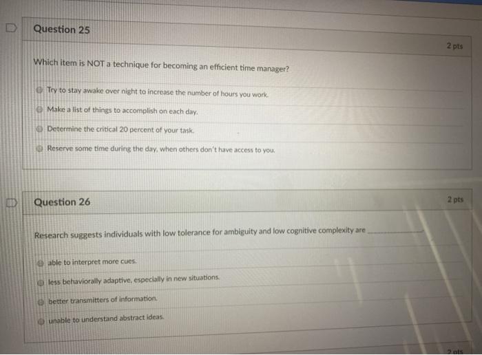 Question 25 2 pts Which item is NOT a technique