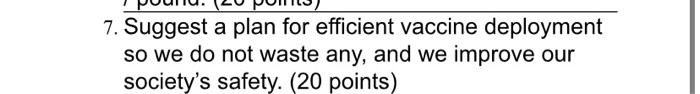 7. Suggest a plan for efficient vaccine
