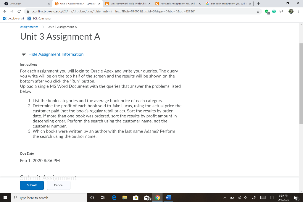 Only Question # 3 is need it in SQL commands.