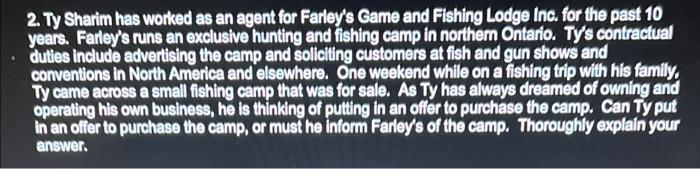 Please give full explanation 2. Ty Sharim has