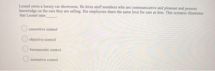 Leonel owns a luxury car showroom. He hires staff