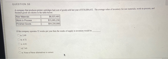 QUESTION 58 A company that produces printer