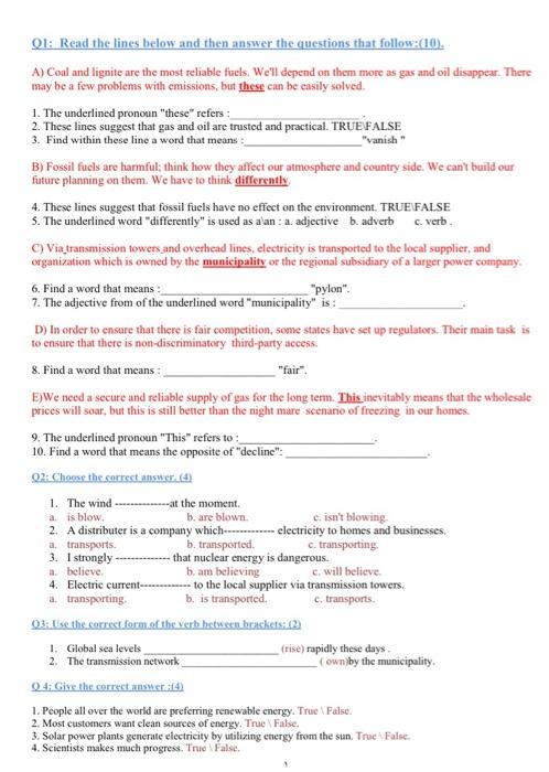 01: Read the lines below and then answer the