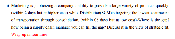 supply chain management ka question hai yeh plz