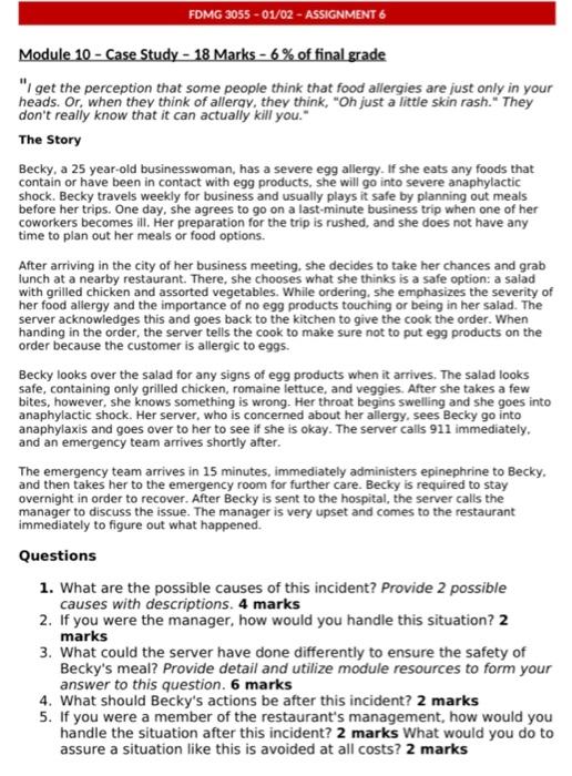 FDMG 3055 - 01/02 - ASSIGNMENT 6 Module 10 - Case