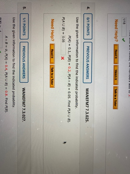 1/18 Need Help? Read It Watch It Talk to a Tutor