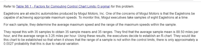 Refer to Table 56.1 - Factors for Computing