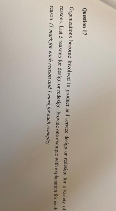 Question 19 Explain the four options that are