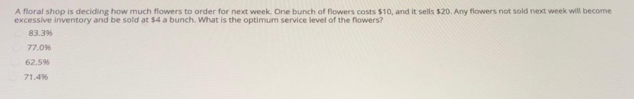 A company uses a level strategy for Aggregate