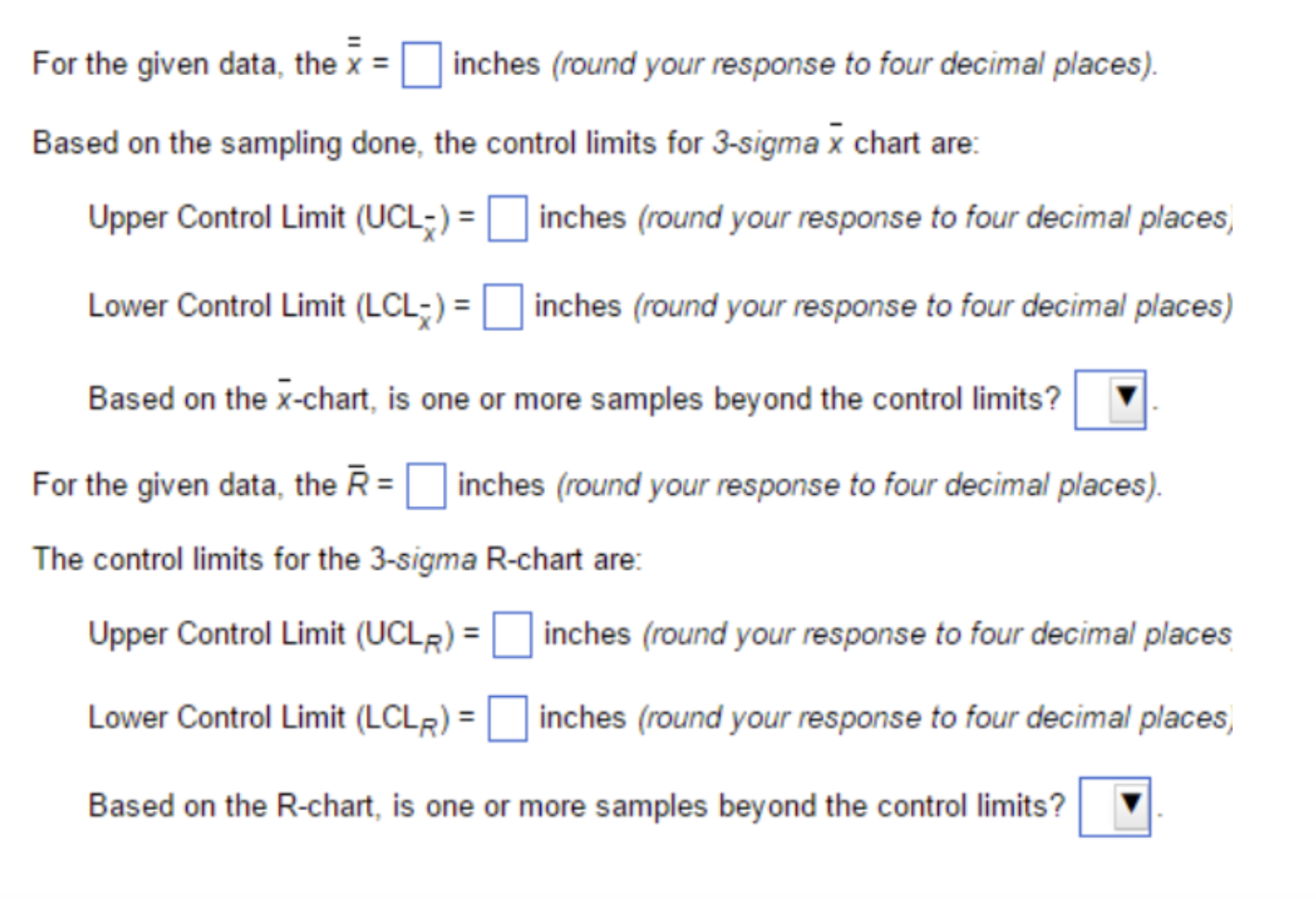 Refer to Table 56.1 - Factors for Computing