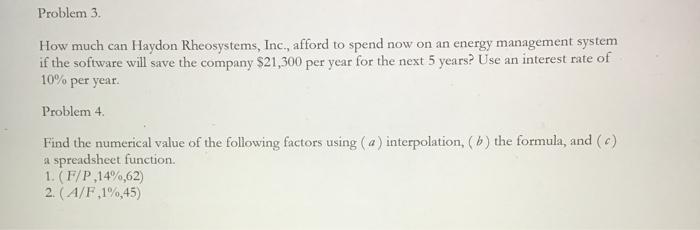 Please help solve problems 3 & 4 using the